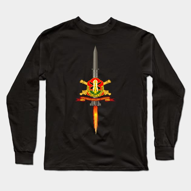 56th Field Artillery Command - DUI w Br - Ribbon w Pershing - Firing Long Sleeve T-Shirt by twix123844